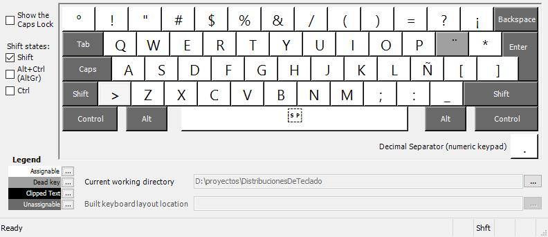 [distribuci&oacute;n de teclado latinoamericano extendido - con Shift]