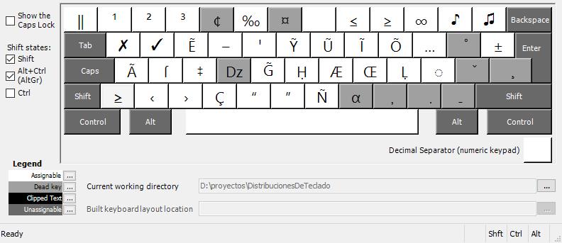 [distribuci&oacute;n de teclado latinoamericano extendido - con Shift Y AltGr]