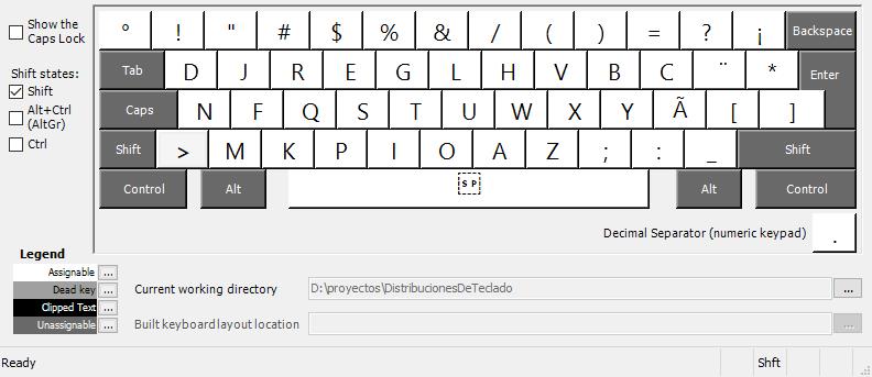 [distribuci&oacute;n de teclado latinoamericano rkgraqvqb - con Shift]