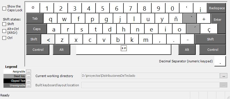 [distribución de teclado Colemak español - modo base]