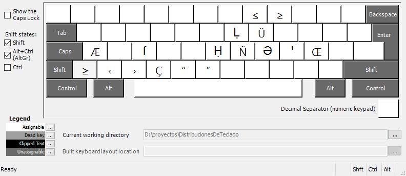 [distribución de teclado Colemak español - con Shift Y AltGr]