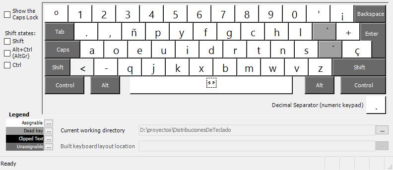 [distribución de teclado Dvorak español - modo base]