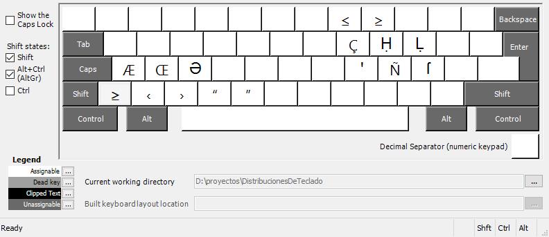 [distribución de teclado Dvorak español - con Shift Y AltGr]