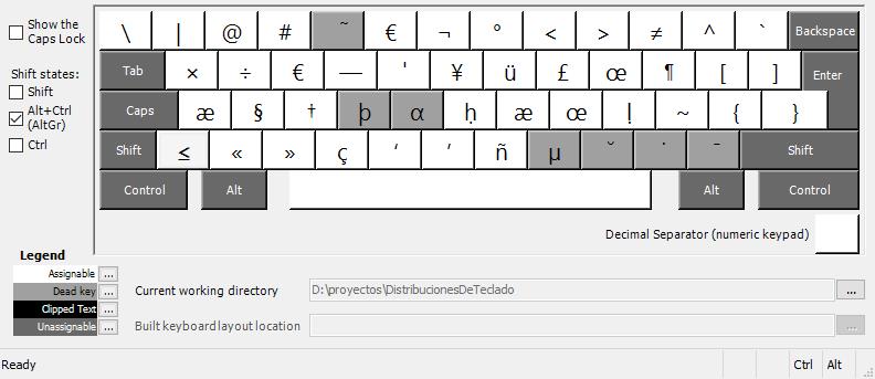 [distribución de teclado español extendido - con AltGr]