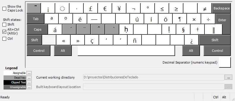 [distribución de teclado español extendido - con AltGr]