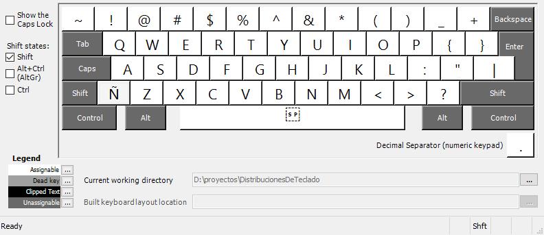 [distribución de teclado español extendido - con Shift]