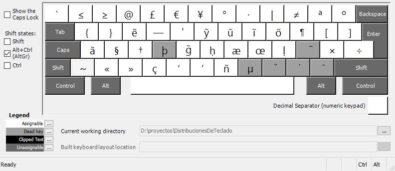 [distribución de teclado iberoamericano español - con AltGr]