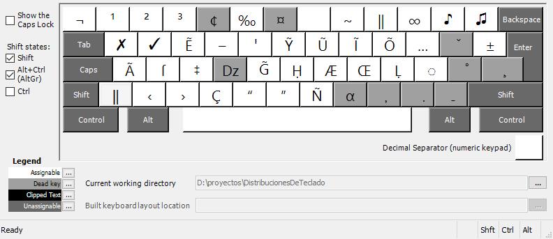 [distribución de teclado iberoamericano español - con Shift Y AltGr]