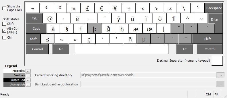 Mammoth Plain Estimate Distribuciones de teclado para Windows: latinoamericano extendido.