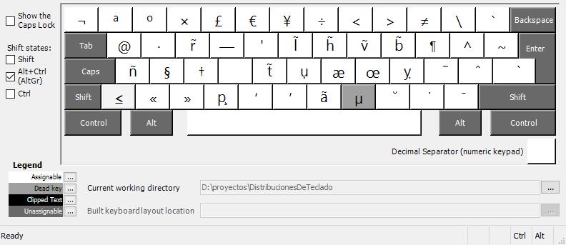 [distribución de teclado latinoamericano rkgraqvqb - con AltGr]