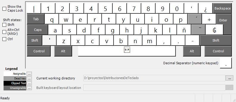 [distribución de teclado paraguayo - modo base]