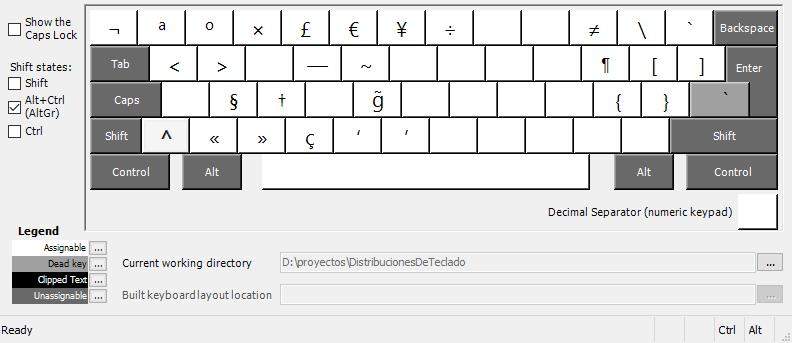 [distribución de teclado paraguayo - con AltGr]