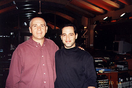 October '97, Nick working with Peter Gabriel in his studio.
